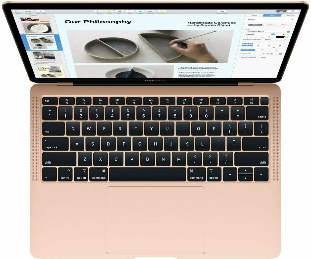 Ноутбук Apple MacBook Air 13 M1 8Gb/256GB 2020 (MGND3) Gold/золотой, английская раскладка изображение 2