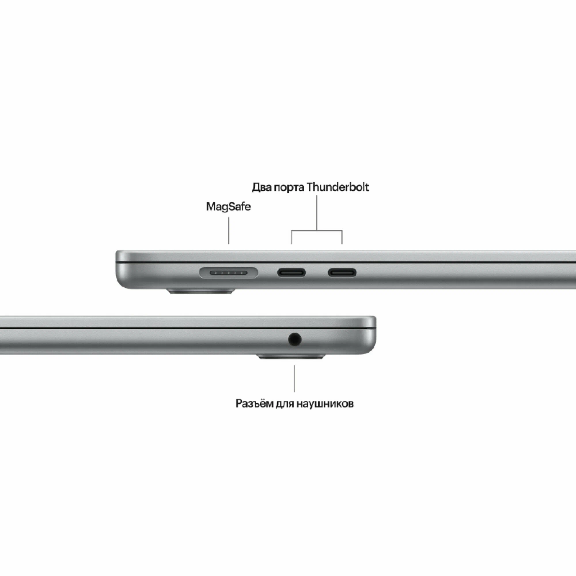 Ноутбук Apple MacBook Air 13 2024 M3, 8/512GB, Space Gray (Космический серый) MRXP3, русская клавиатура изображение 5