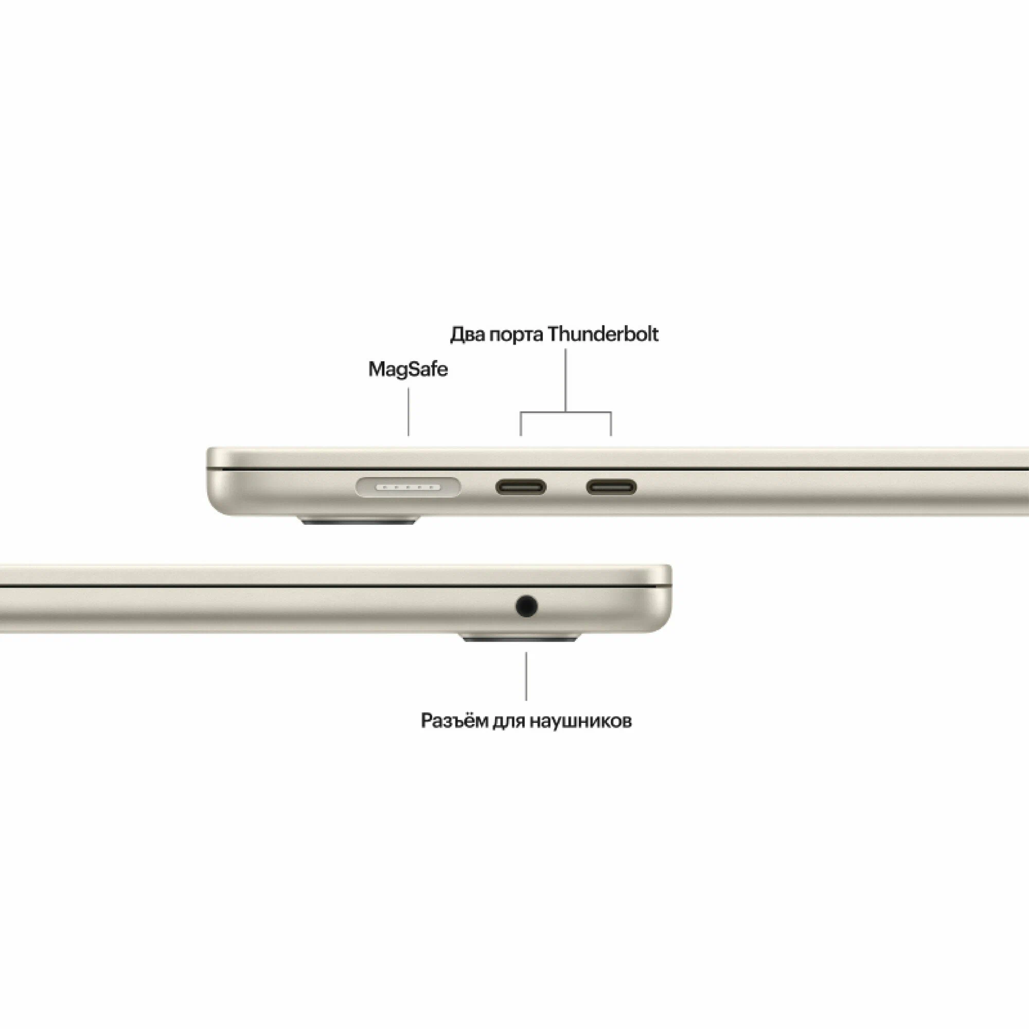 Ноутбук Apple MacBook Air 13 2024 M3, 8/512GB, Starlight (Сияющая звезда) MRXU3, русская раскладка изображение 5