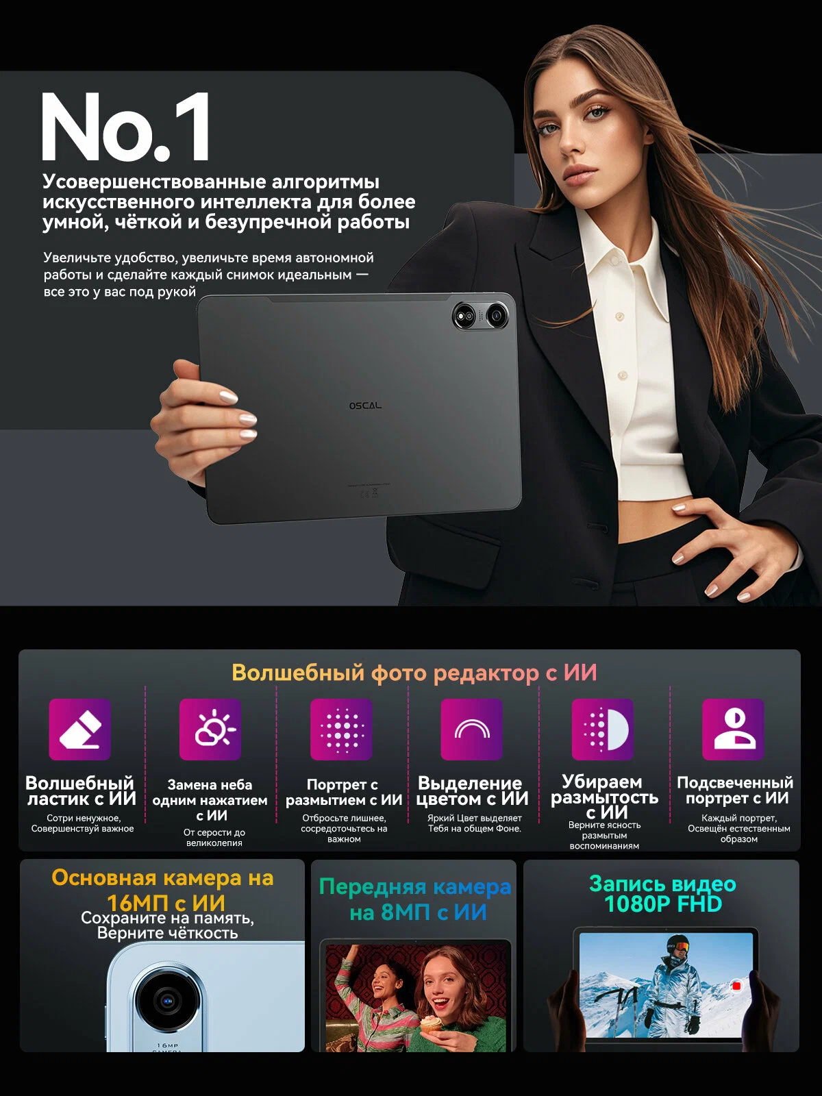 Планшет Blackview OSCAL PAD100 12+24/256Gb Dual nano-sim Blue (Синий) изображение 17