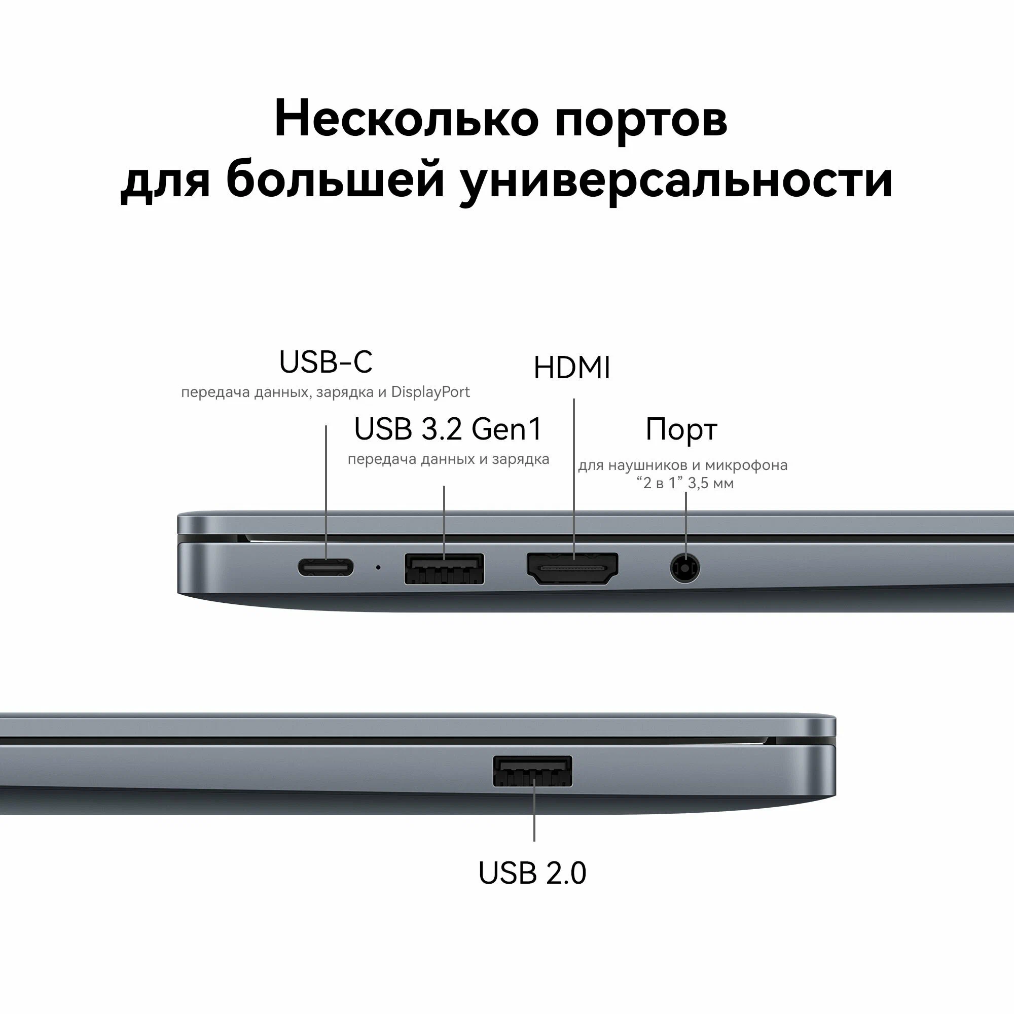 Ноутбук HUAWEI MateBook D16 Intel core i5-12450H+8+512, (MCLF-X), Космический серый, (53013WXE) Русская раскладка изображение 19